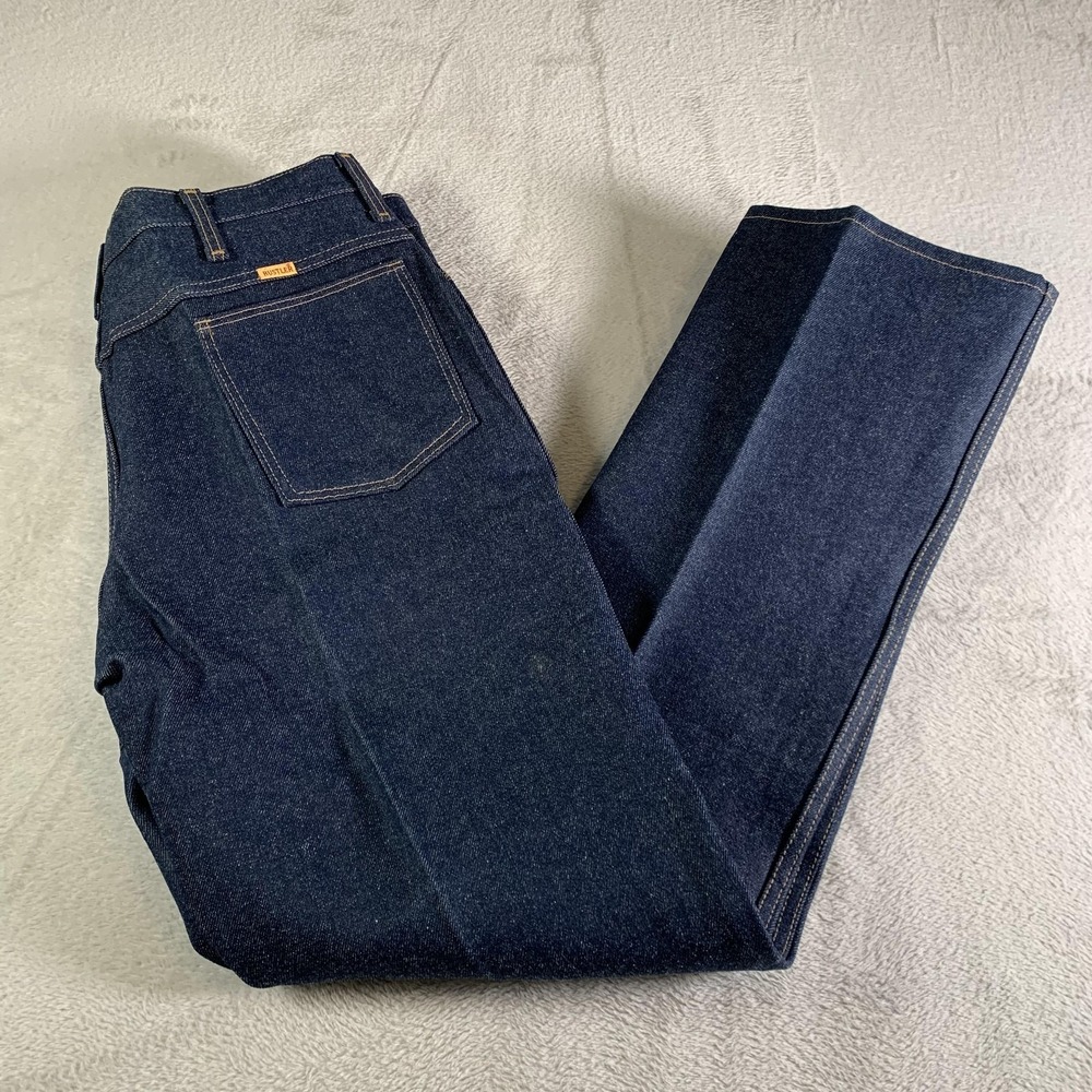 Vintage Rustler 87620‎ Jeans Mens 38x32 Blue Straight Denim Made USA 90s Rigid